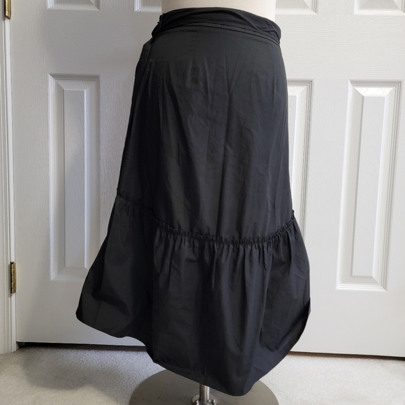 Loft Ruffle Wrap Skirt, Black, Women's Size 4 - Picture 3 of 12